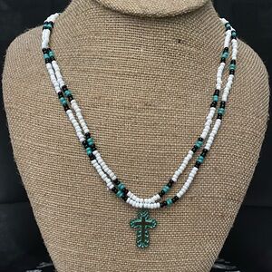 Layered seed bead necklace